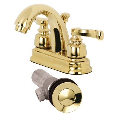 KINGSTON BRASS KB5612FLB 4" Centerset Bathroom Faucet, Polished Brass KB5612FLB